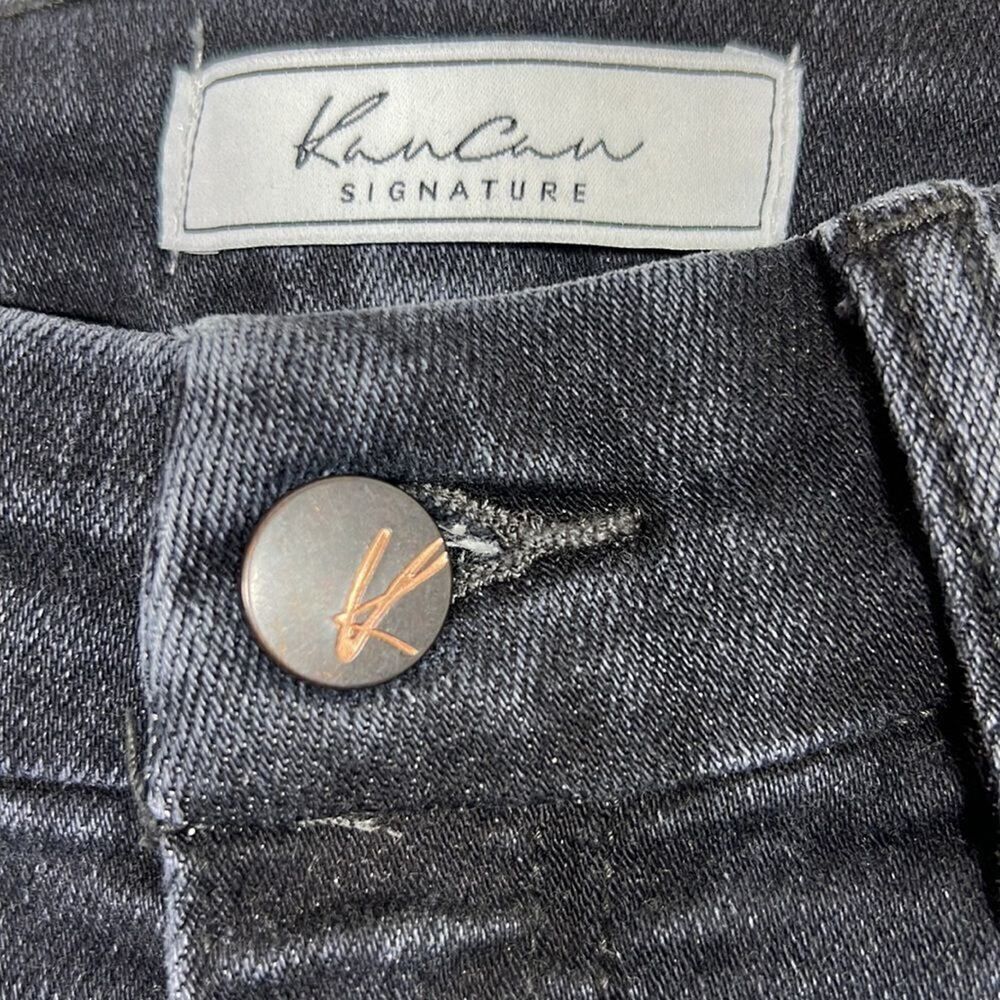 KANCAN SIGNATURE Women's Distressed Mid-Rise Ankle Skinny Jeans Black Size 28 - Picture 3 of 11